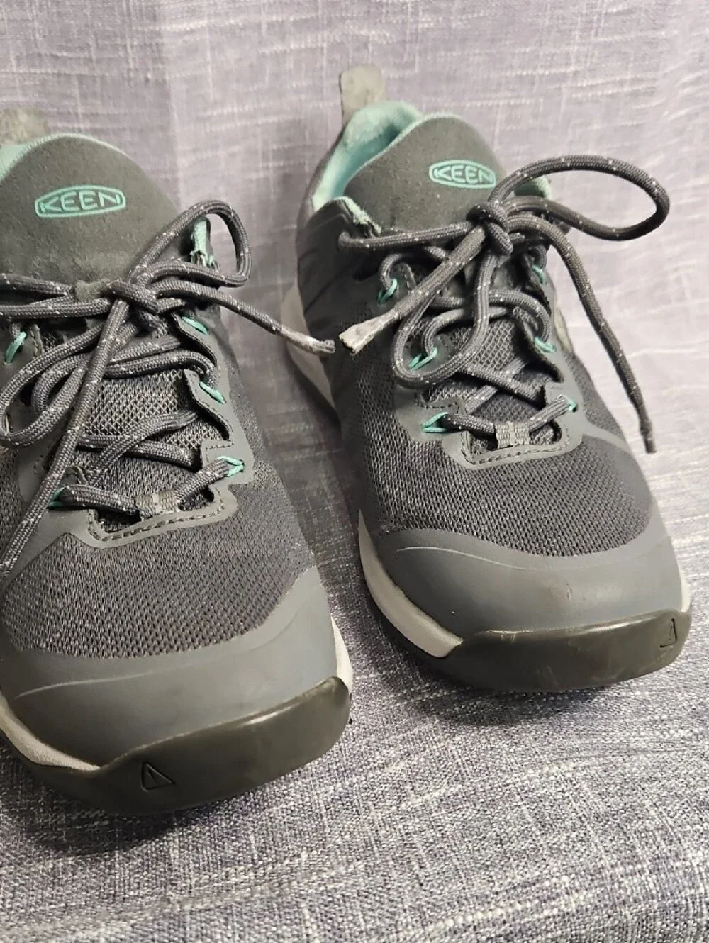 KEEN Explore Vent Women's Hiking Shoes Gray Teal Low Top Sneakers